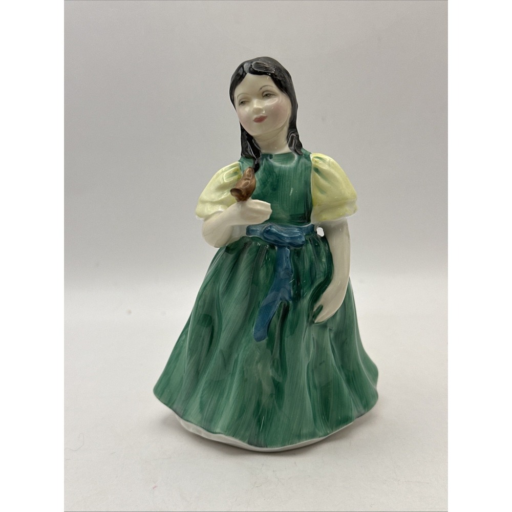 Royal Doulton Figurine Francine HN2422 England Green Dress Bird 5"